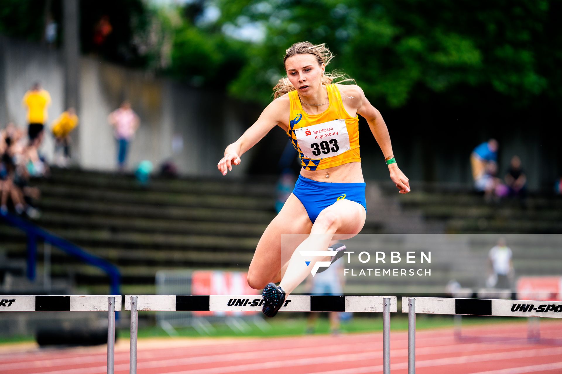 Bilyk Tetiana (UKR) über 400m Hürden am 03.06.2022 waehrend der Sparkassen Gala in Regensburg